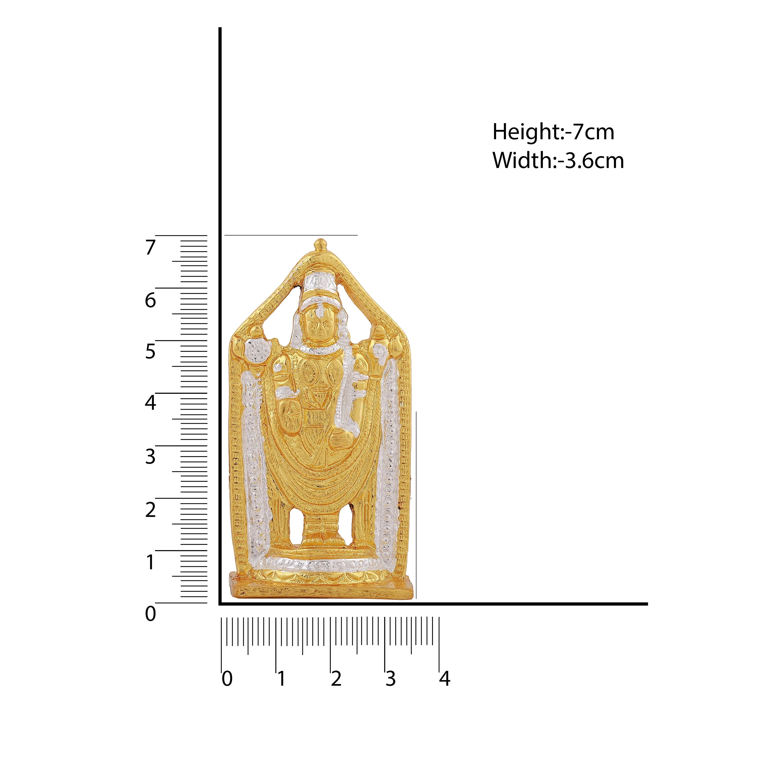 Estele Gold & Rhodium Plated Lord Tirupati Balaji Idol Showpiece for Pooja Mandir/ Home Decorative