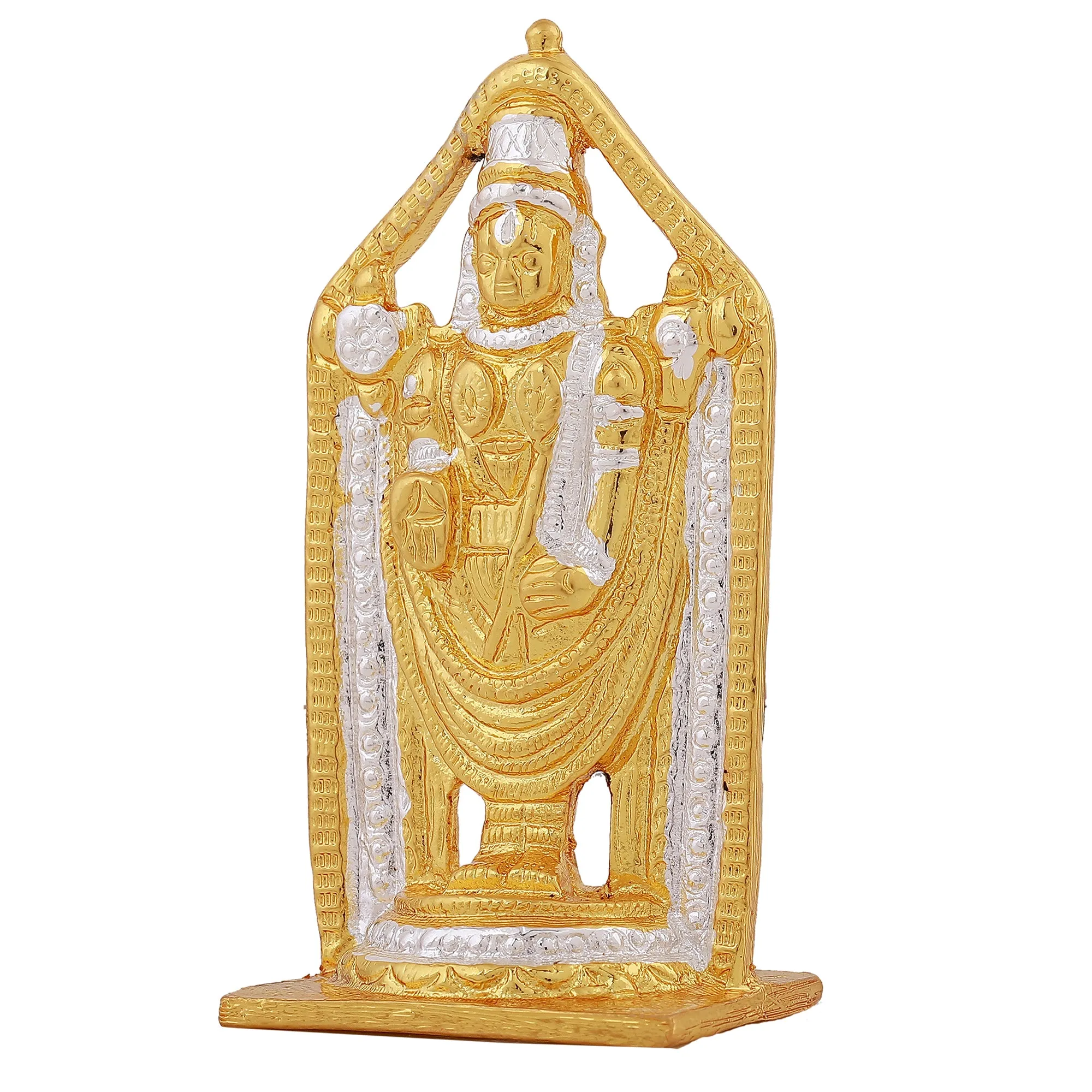 Estele Gold & Rhodium Plated Lord Tirupati Balaji Idol Showpiece for Pooja Mandir/ Home Decorative