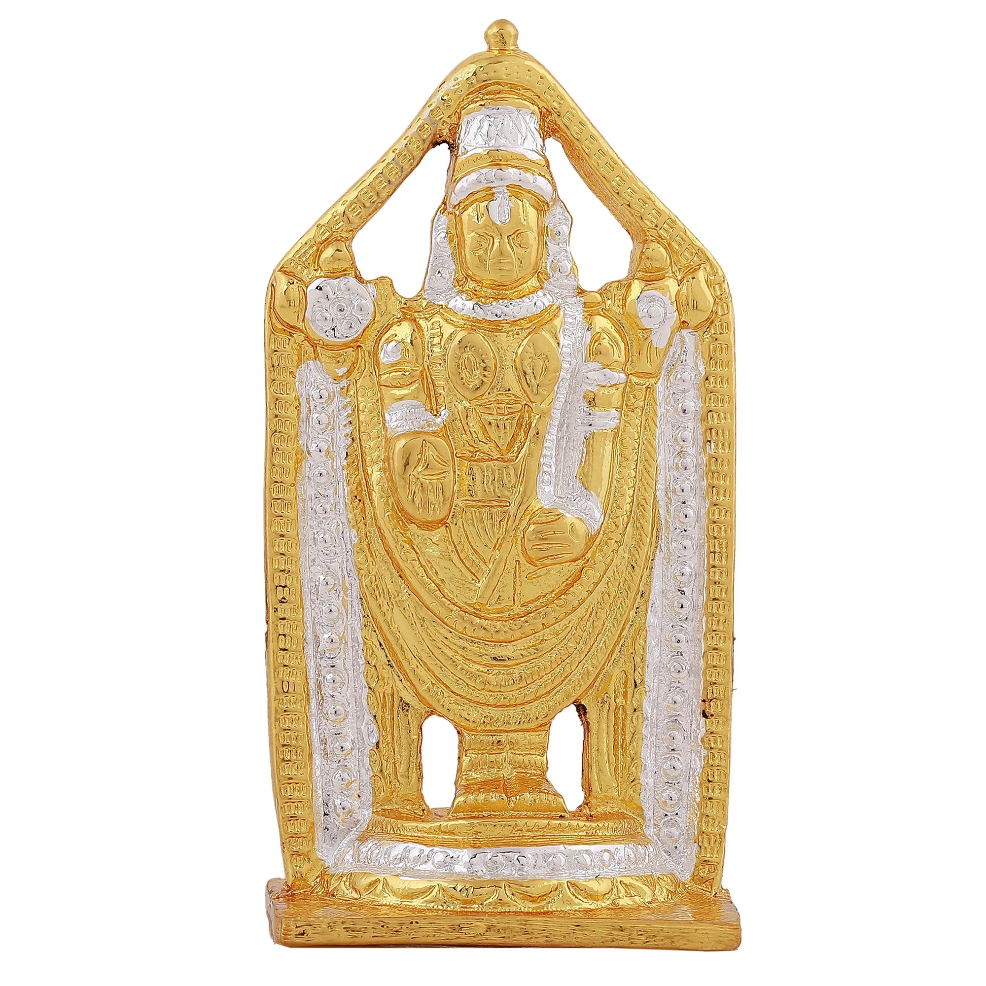 Estele Gold & Rhodium Plated Lord Tirupati Balaji Idol Showpiece for Pooja Mandir/ Home Decorative
