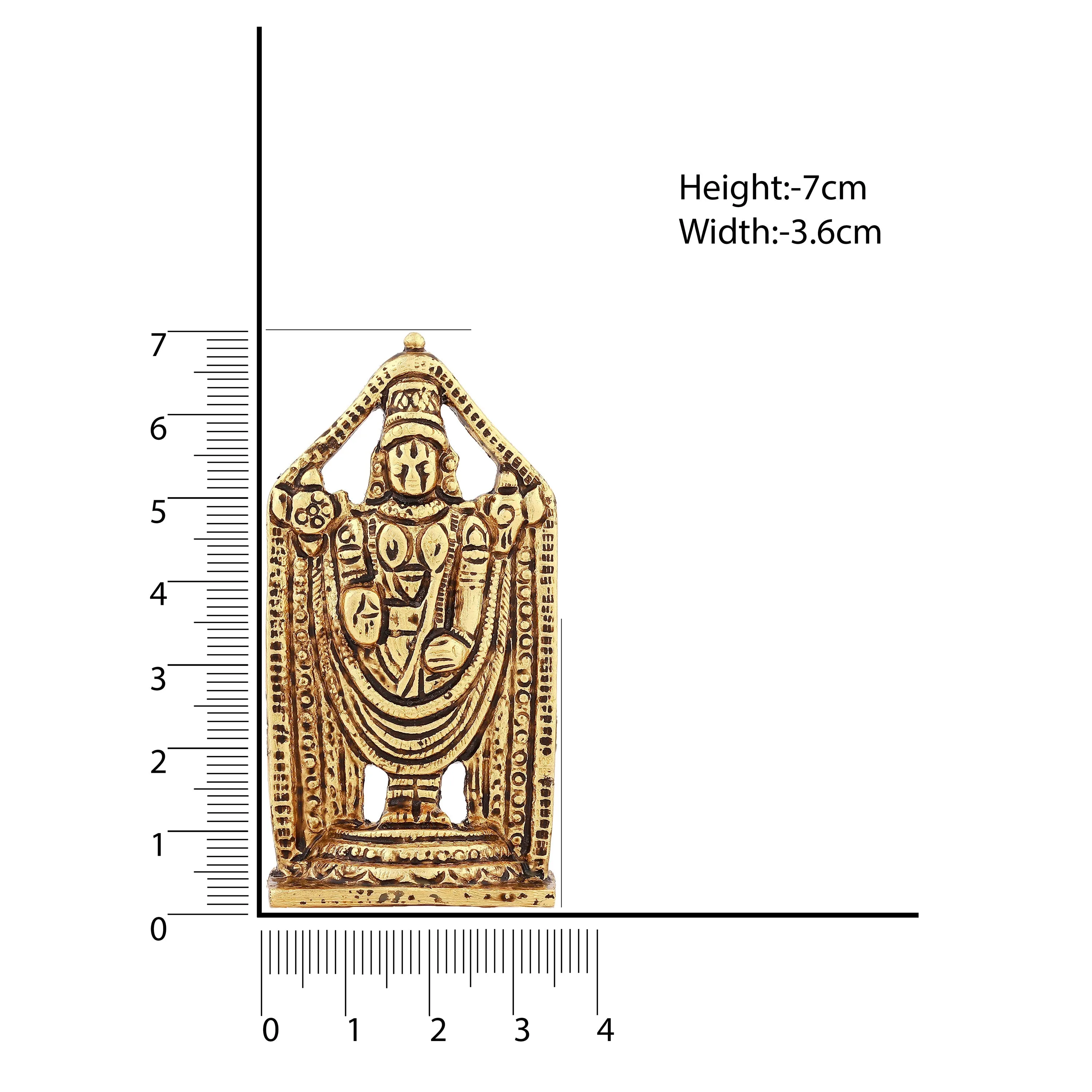 Estele Gold Plated Antique Lord Tirupati Balaji Idol Showpiece for Pooja Mandir/ Home Decorative