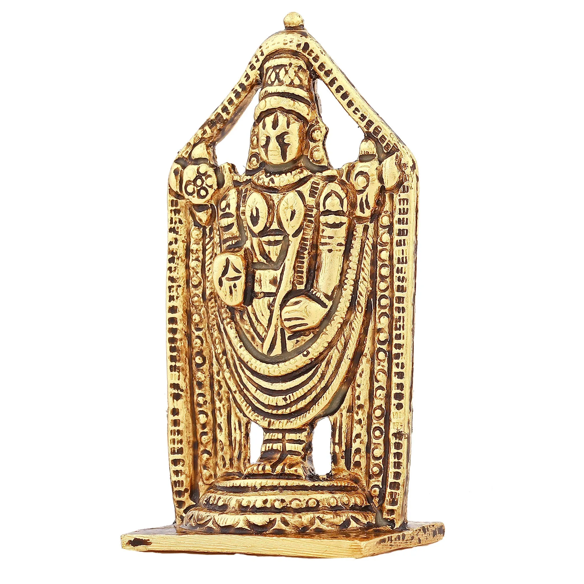 Estele Gold Plated Antique Lord Tirupati Balaji Idol Showpiece for Pooja Mandir/ Home Decorative