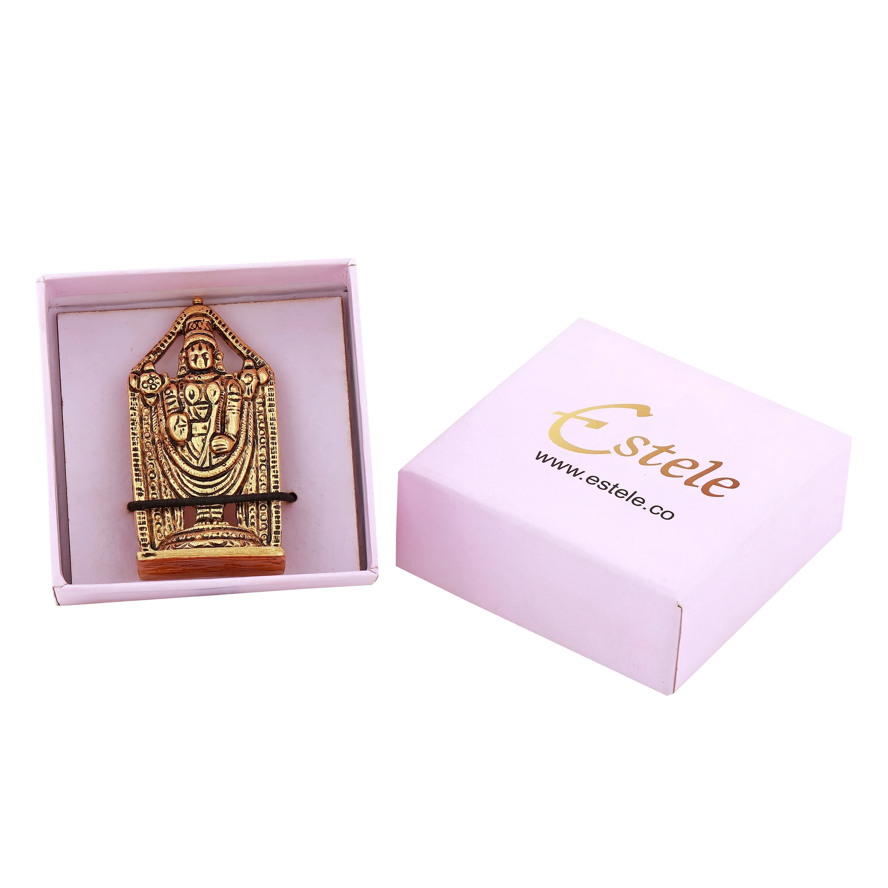 Estele Gold Plated Antique Lord Tirupati Balaji Idol Showpiece for Pooja Mandir/ Home Decorative