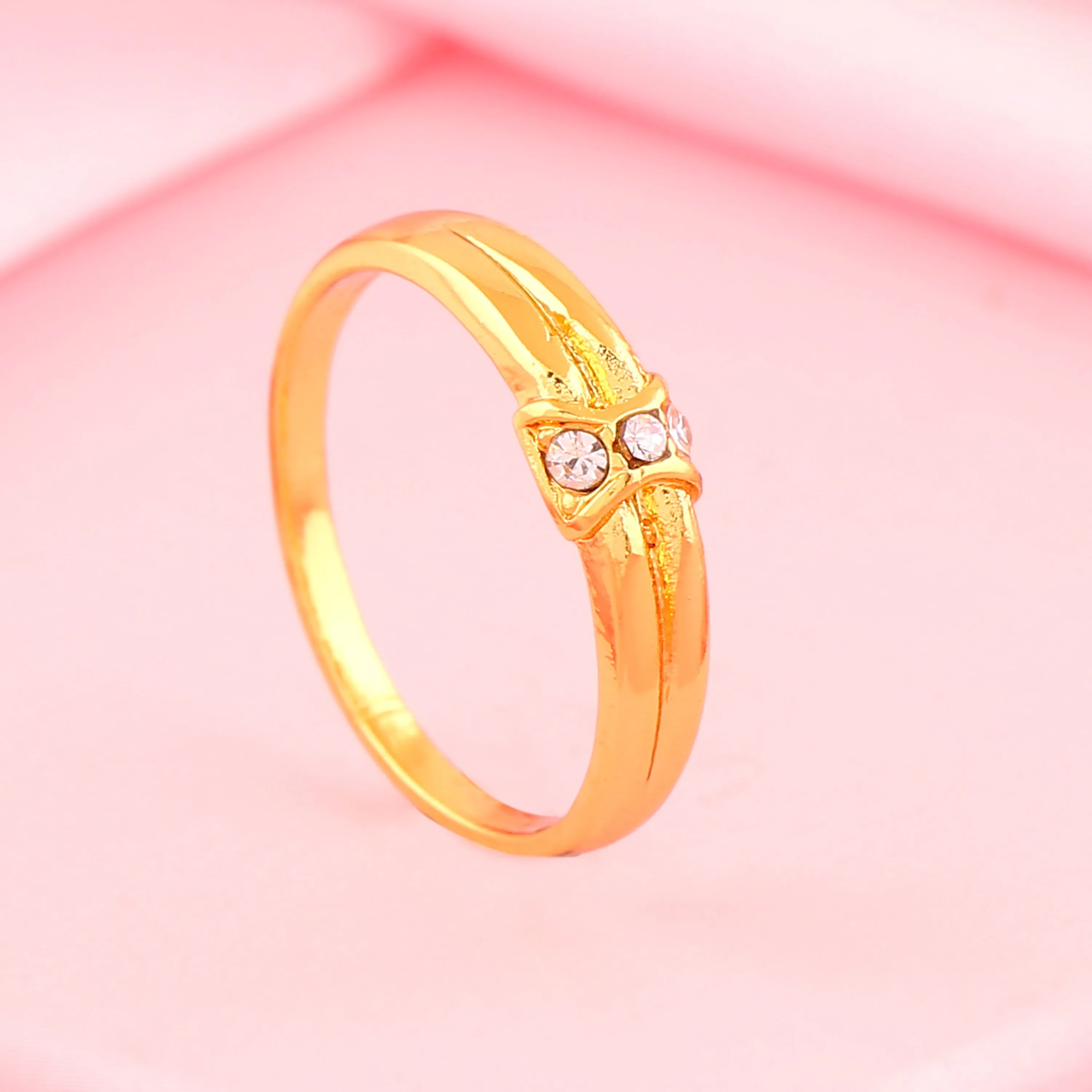 Estele Gold Plated Beautiful Rings with Crystals for Women
