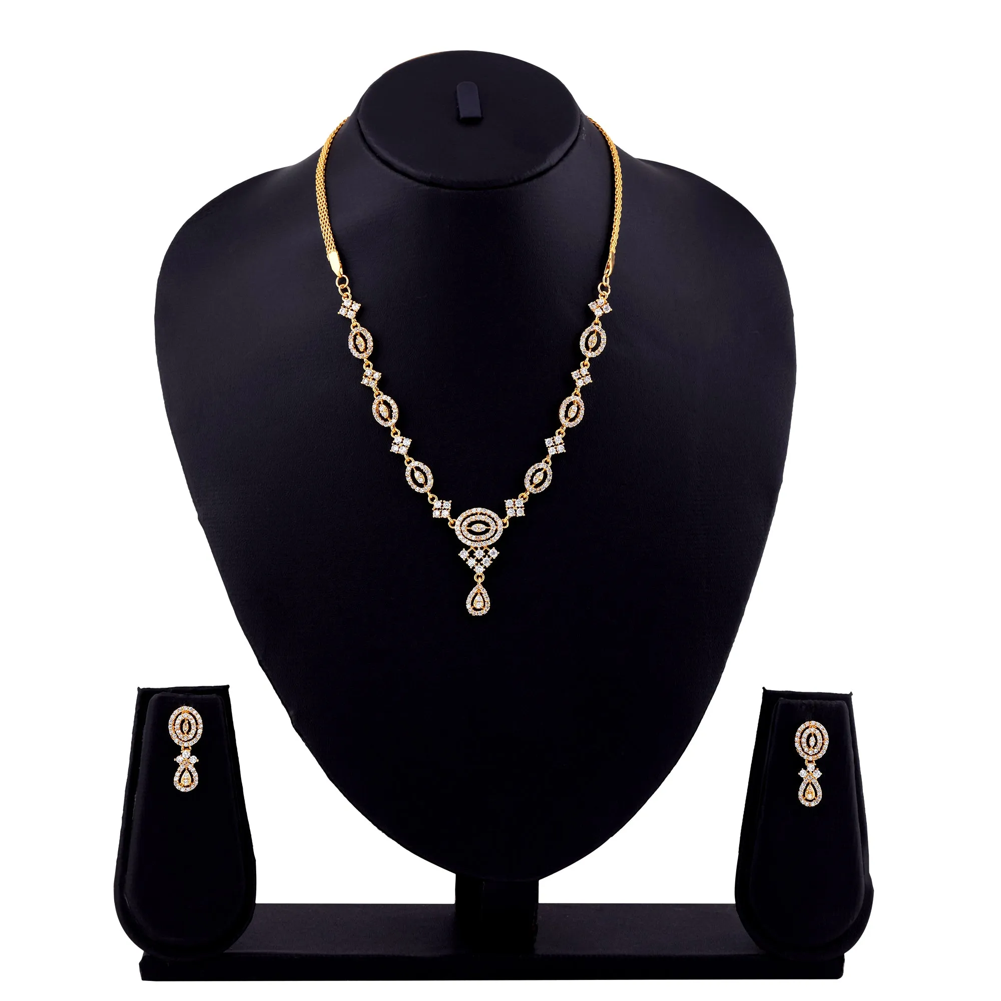 Estele - Zubeida Diamante gold place Necklace set