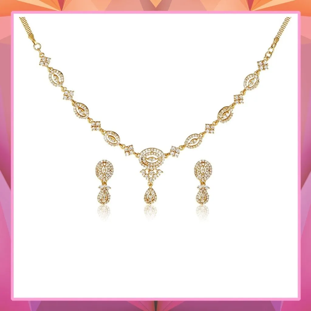 Estele - Zubeida Diamante gold place Necklace set