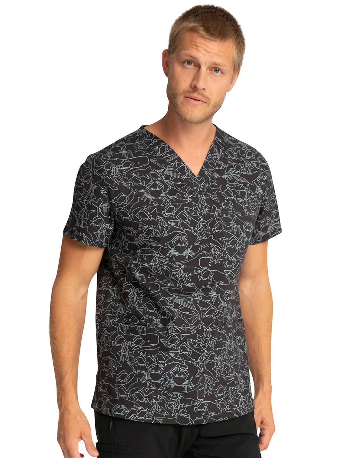 Fashion Prints - Men's Print Scrub Top