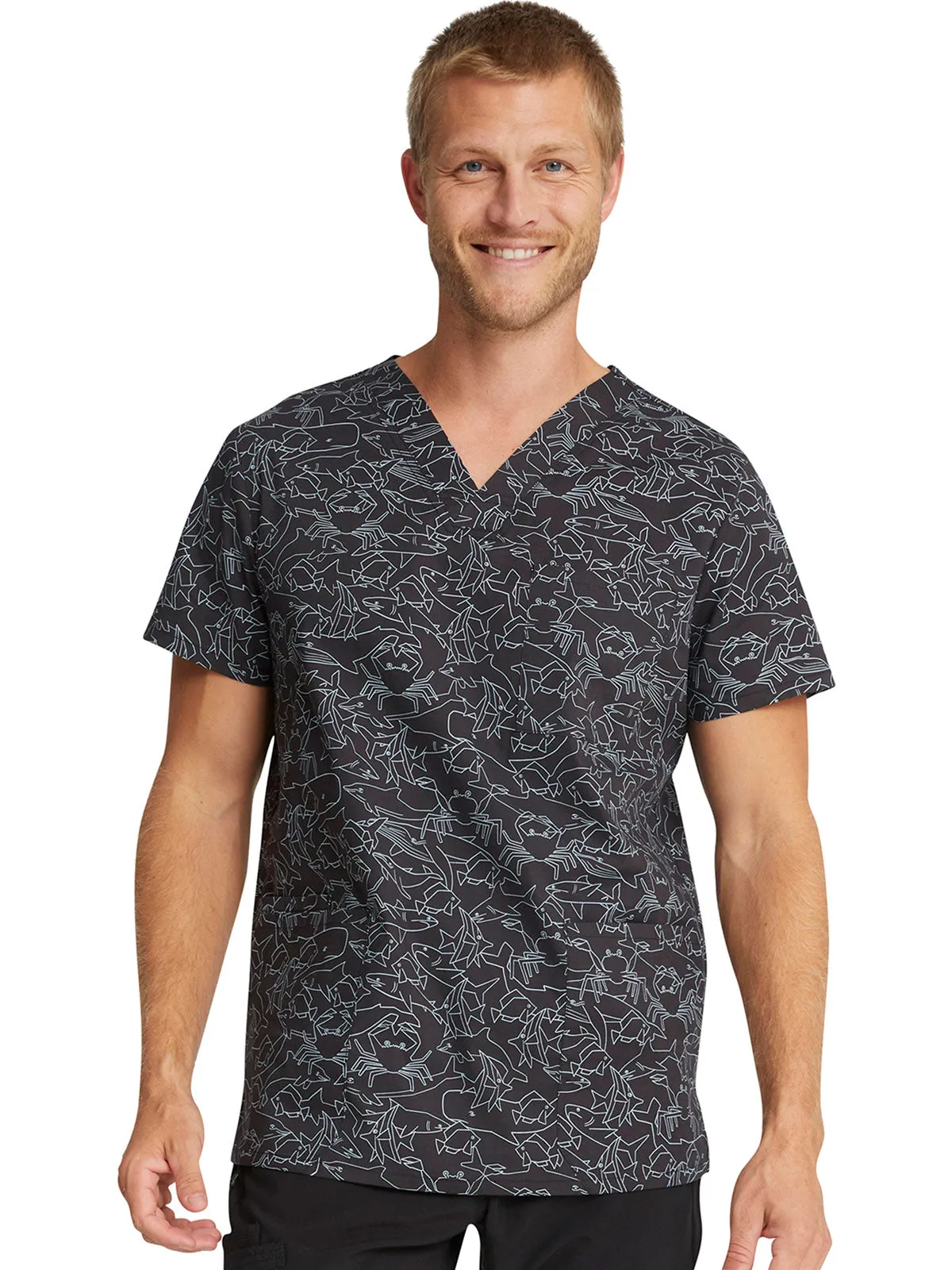 Fashion Prints - Men's Print Scrub Top