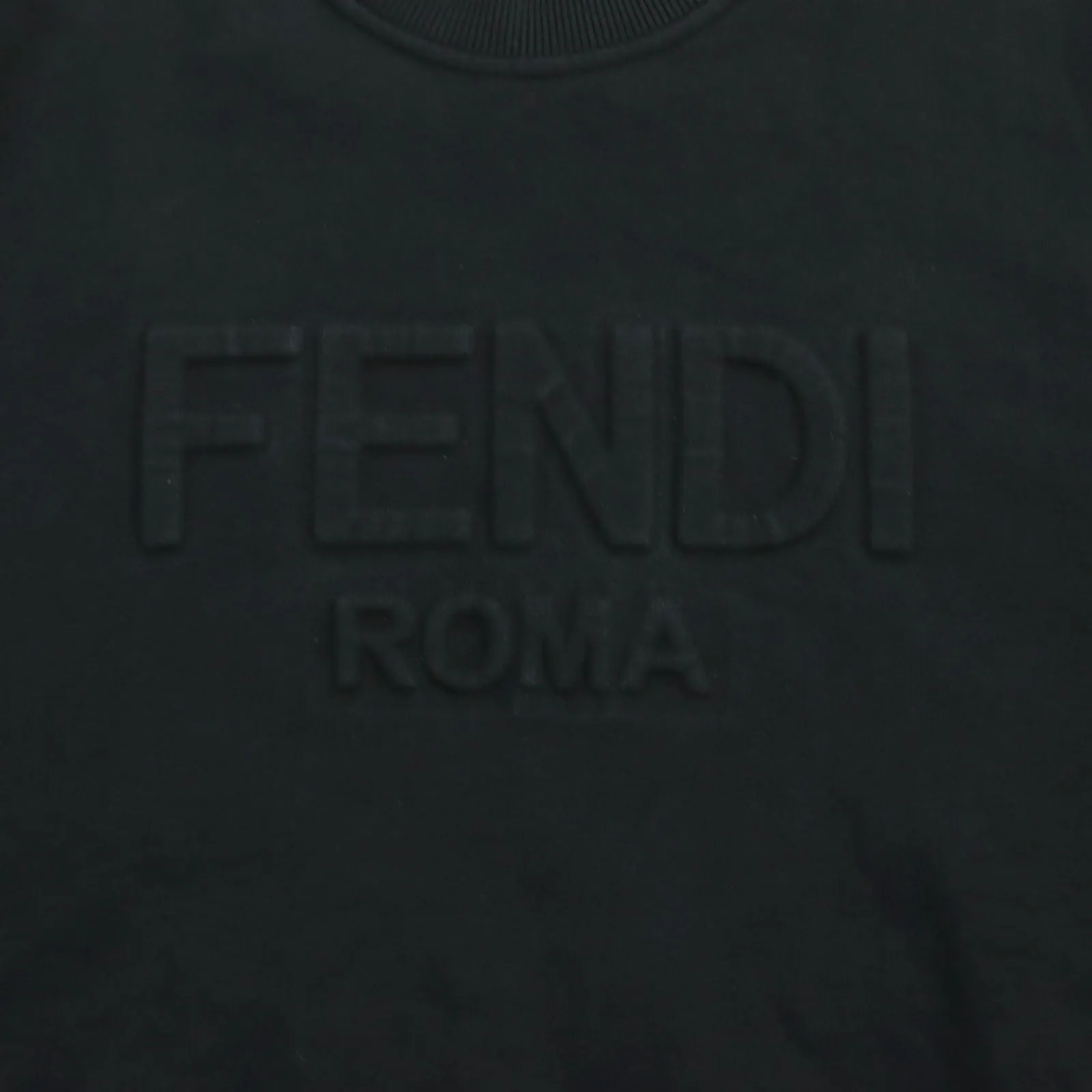 Fendi Cotton Logo Crew Neck Sweatshirt Black XL