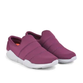 Force 10 Non Lacing Purple Casual Shoes For Women AVILA-26 By Liberty
