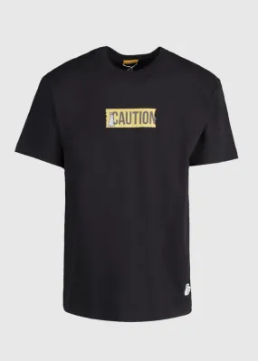 FXXKING RABBITS: CAUTION REFLECTIVE TEE [BLACK]