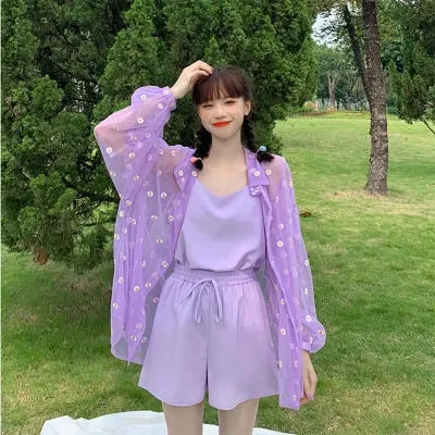 Kawaii Daisy Embroidered Loosed Shirt