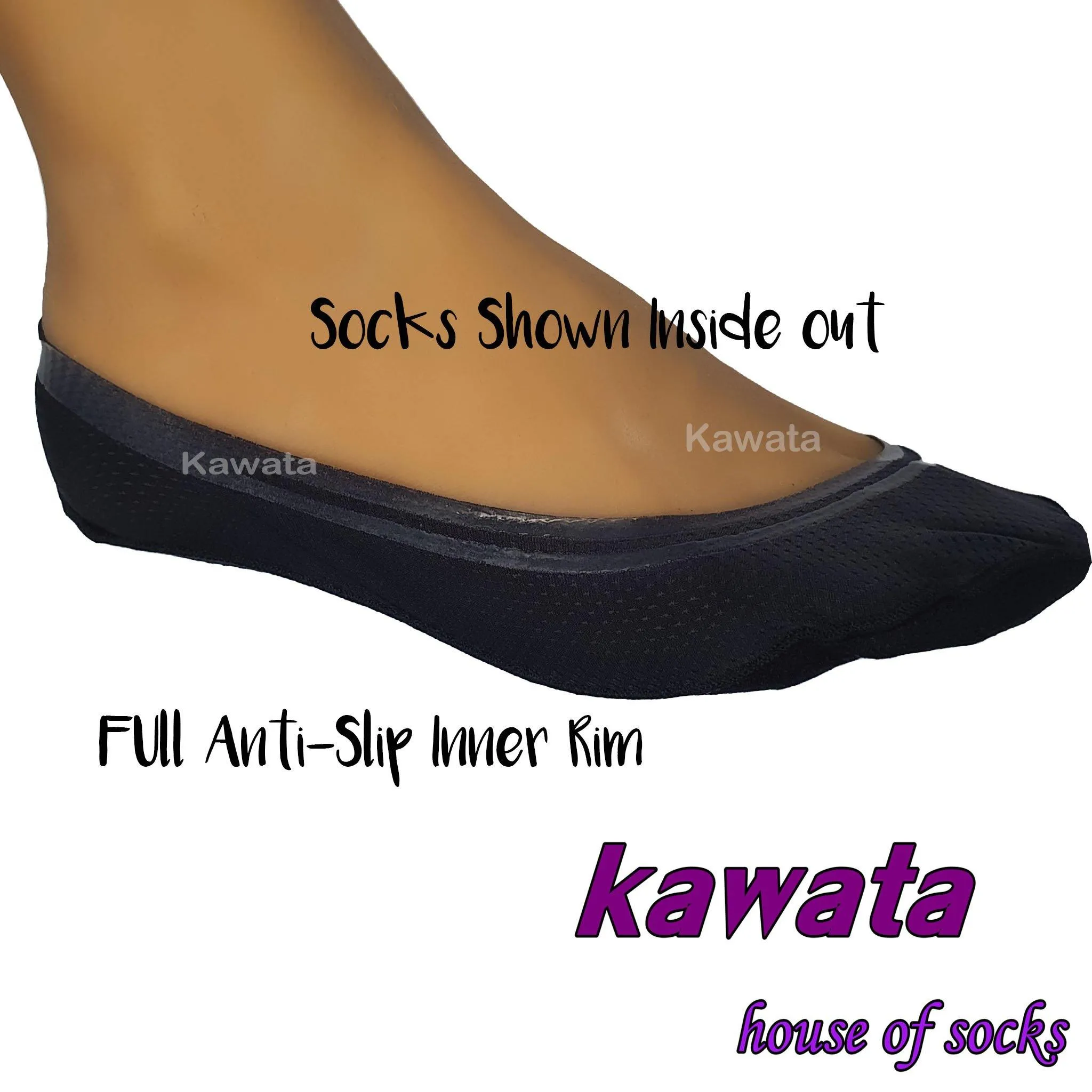 Kawata Low Cut Dri-Fit Foot Cover / Full Non-Slip Silicon Dri-Fit Hidden No-Show Socks