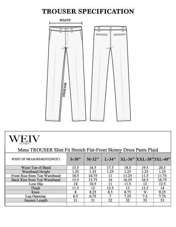 Mens Plaid Trouser Pants Blue Multi