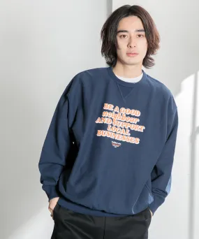 【MEN】オーバーサイズクルーネックプリントロゴスウェット