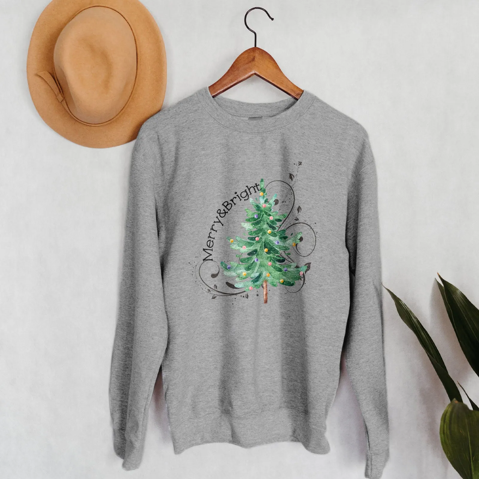 Merry and Bright Christmas Tree Sweatshirt