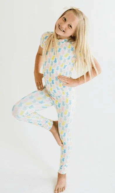Ollie Jay Girls Bamboo Pajamas PJ Set - Marshmallow Bunny Peeps