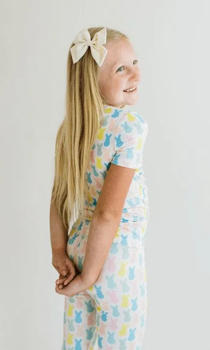 Ollie Jay Girls Bamboo Pajamas PJ Set - Marshmallow Bunny Peeps