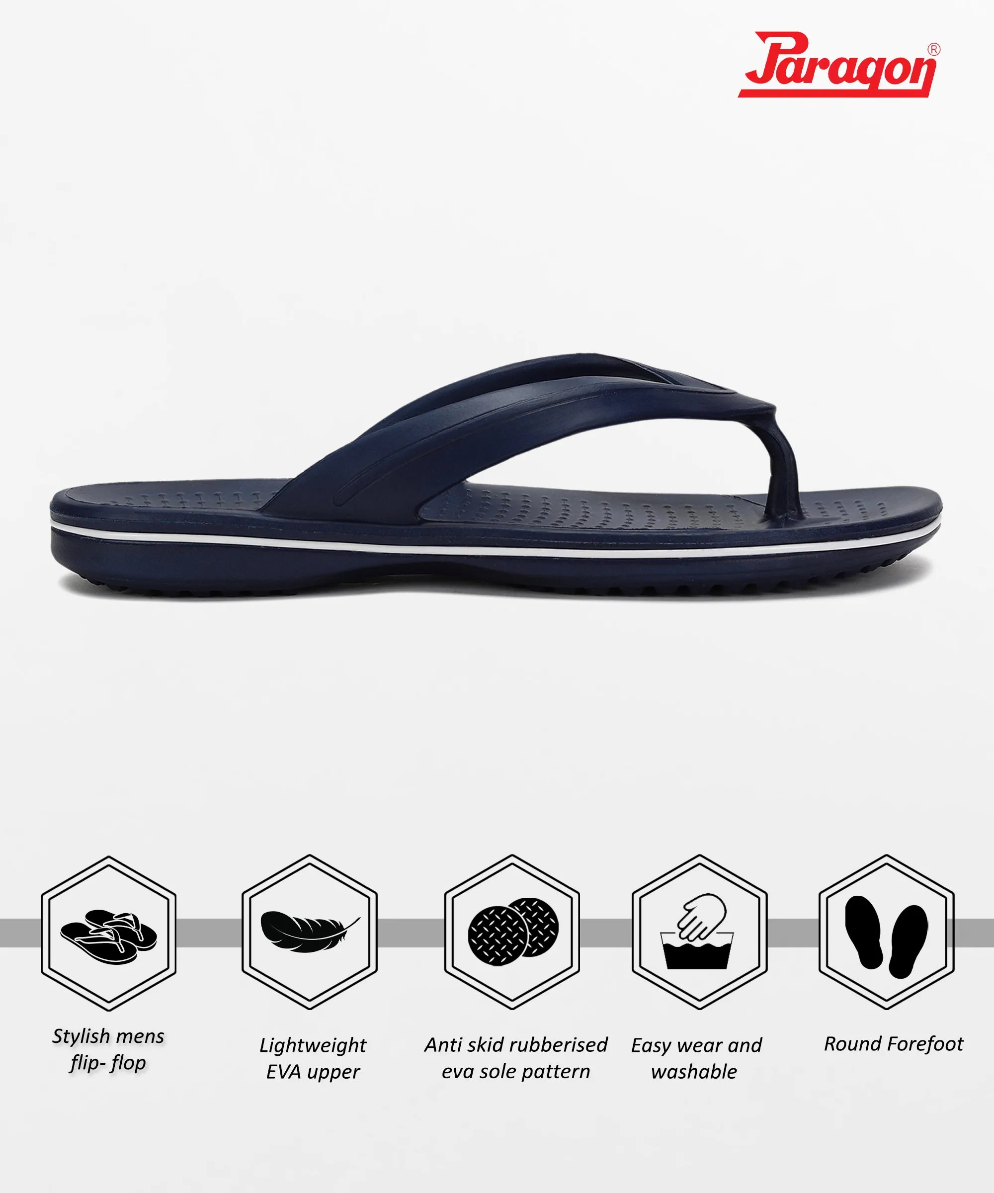 Paragon EVK1129G Men Stylish Lightweight Flipflops | Casual & Comfortable Daily-wear Slippers for Indoor & Outdoor | For Everyday Use