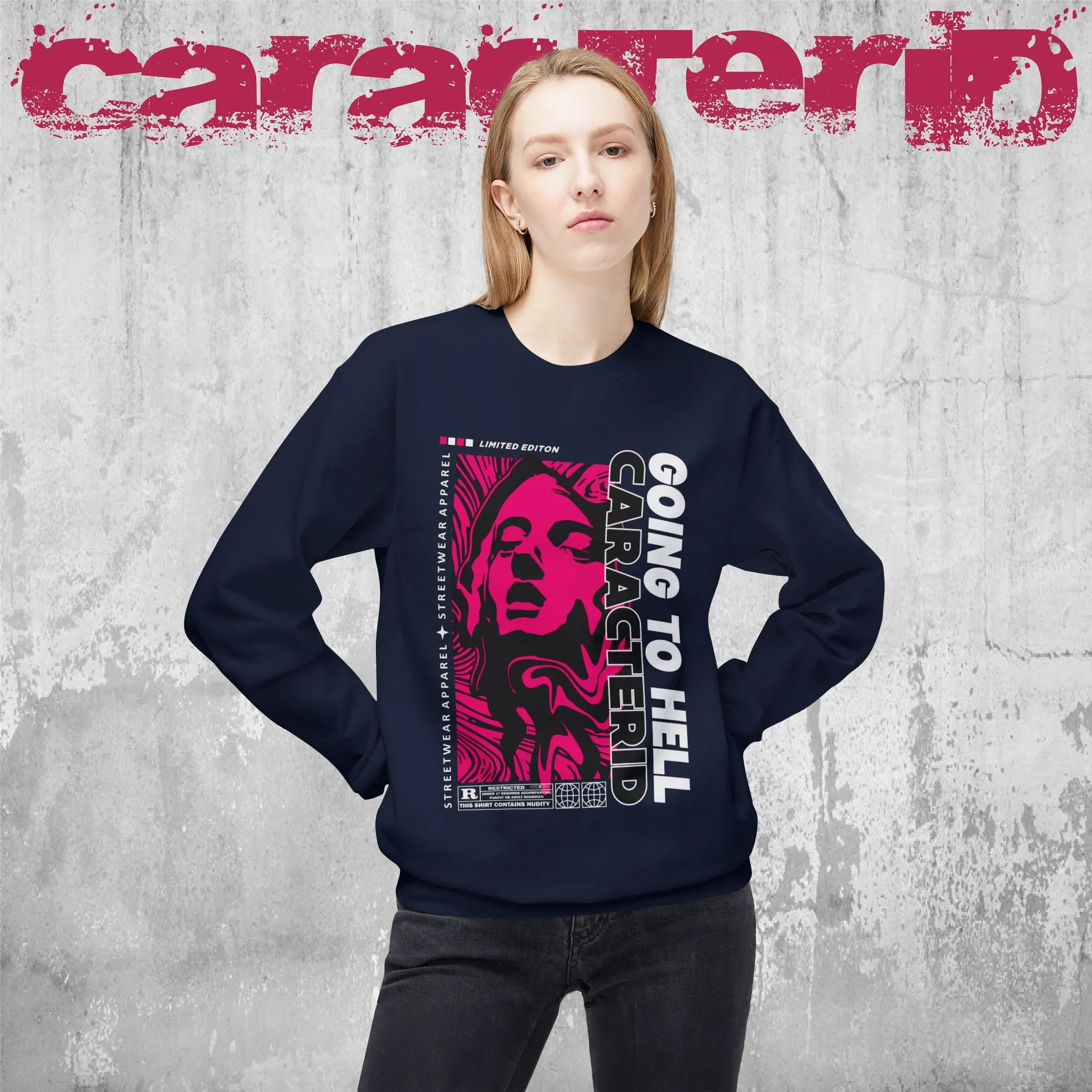 "CaracterID Unisex Softstyle Fleece Crewneck Sweatshirt – Midweight Streetwear"