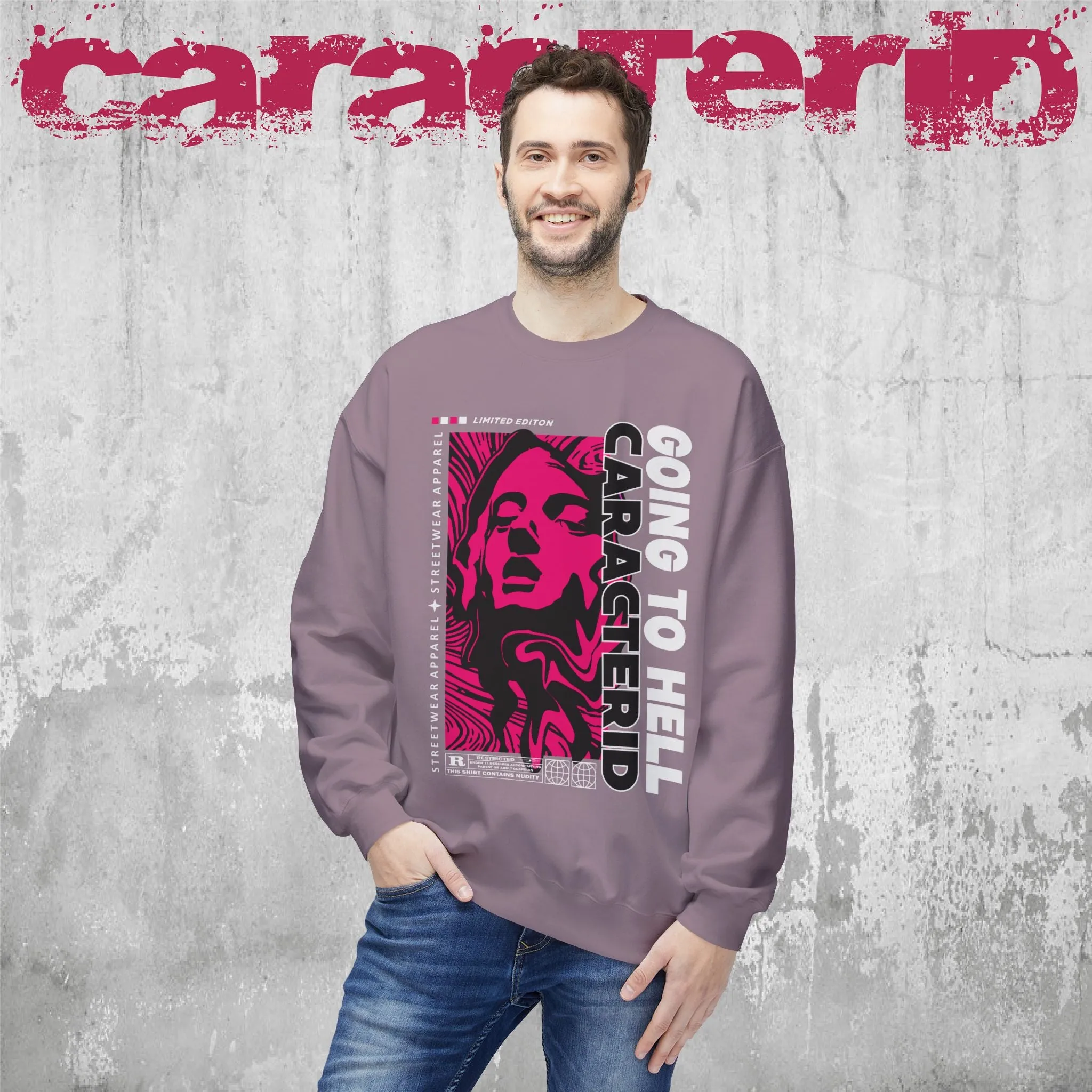 "CaracterID Unisex Softstyle Fleece Crewneck Sweatshirt – Midweight Streetwear"
