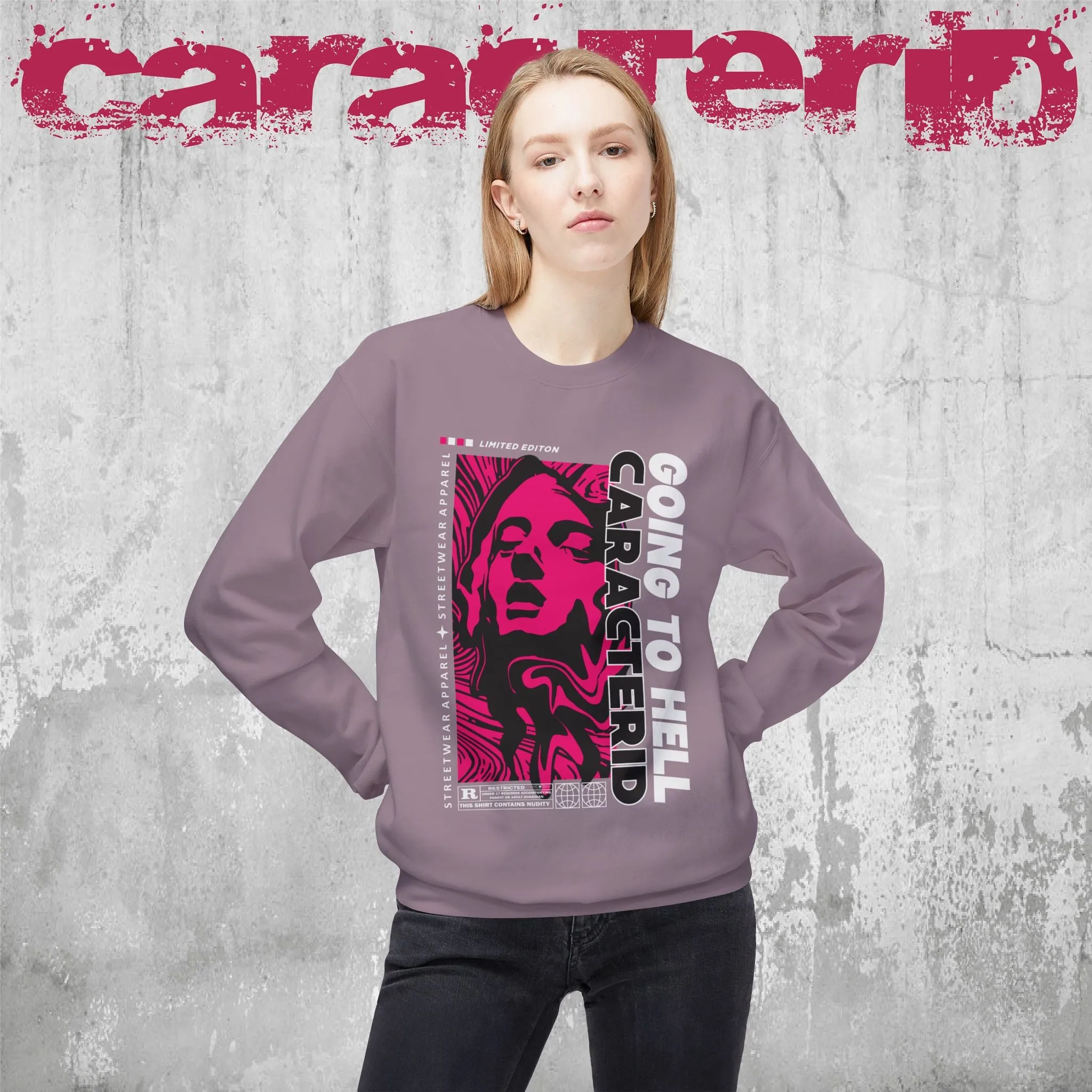 "CaracterID Unisex Softstyle Fleece Crewneck Sweatshirt – Midweight Streetwear"