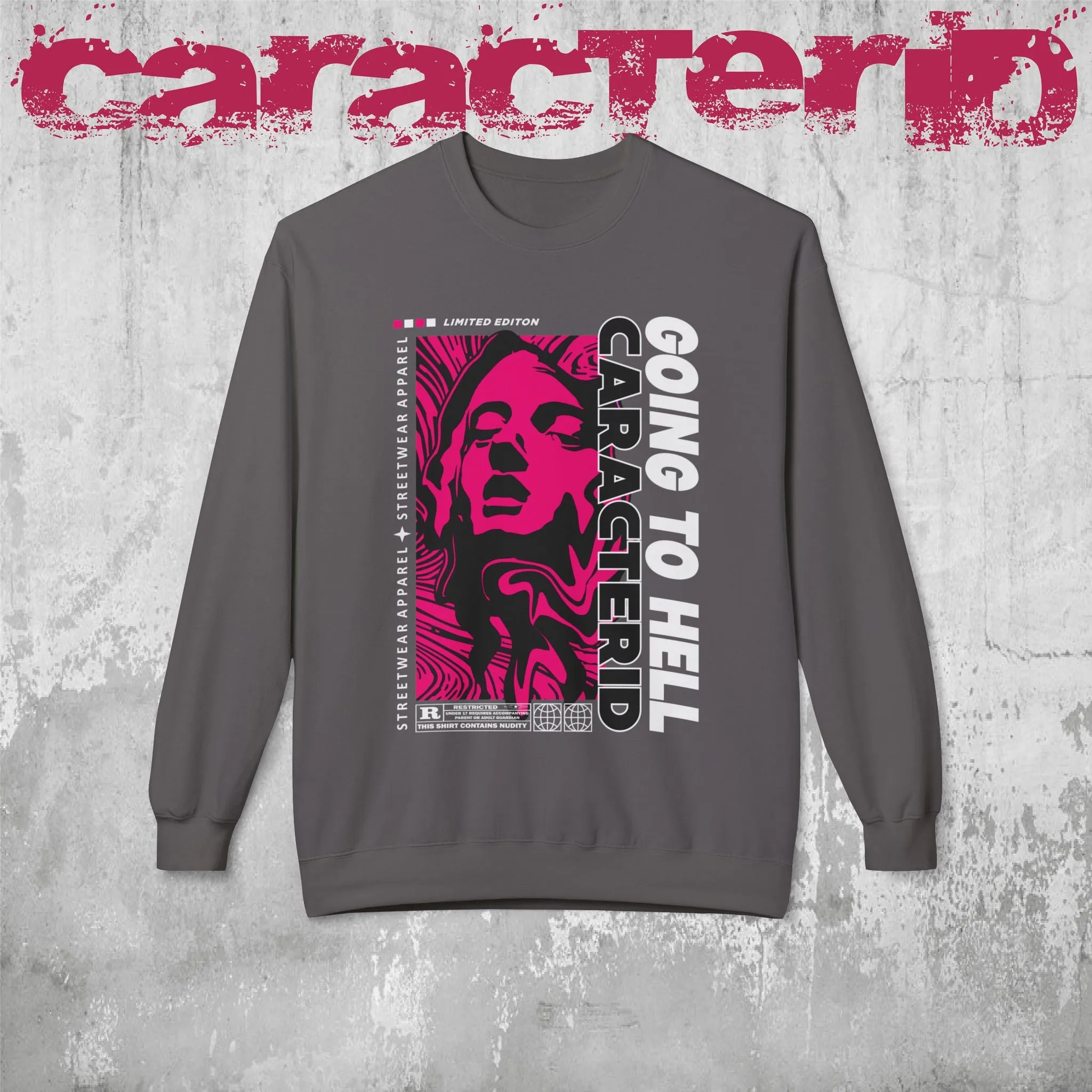 "CaracterID Unisex Softstyle Fleece Crewneck Sweatshirt – Midweight Streetwear"