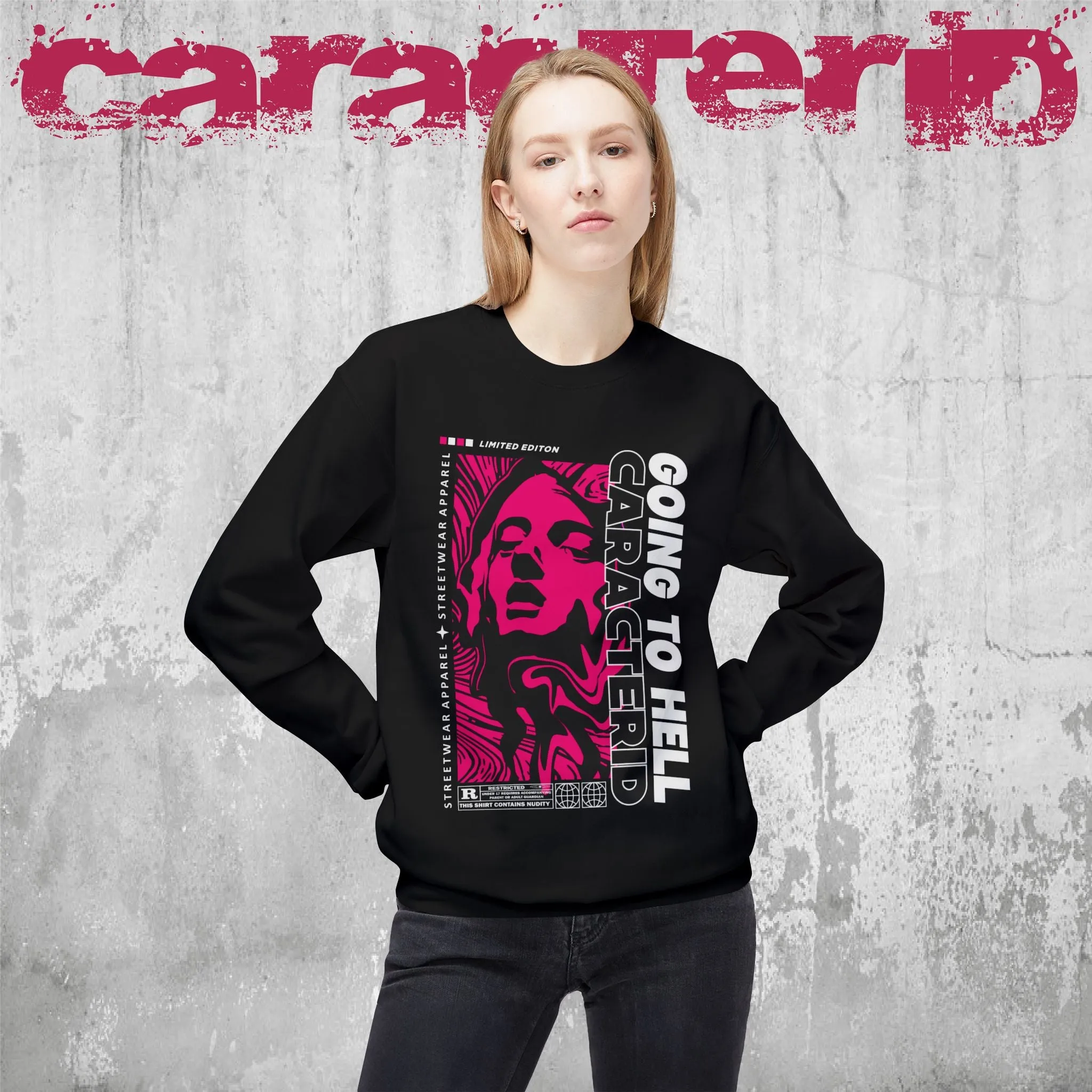 "CaracterID Unisex Softstyle Fleece Crewneck Sweatshirt – Midweight Streetwear"