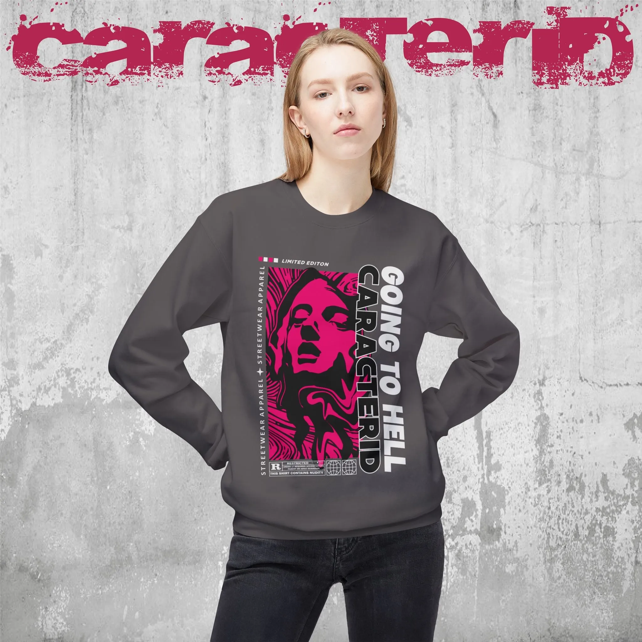 "CaracterID Unisex Softstyle Fleece Crewneck Sweatshirt – Midweight Streetwear"