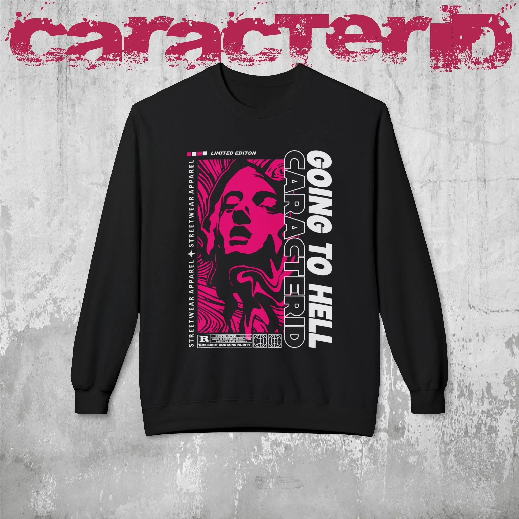 "CaracterID Unisex Softstyle Fleece Crewneck Sweatshirt – Midweight Streetwear"