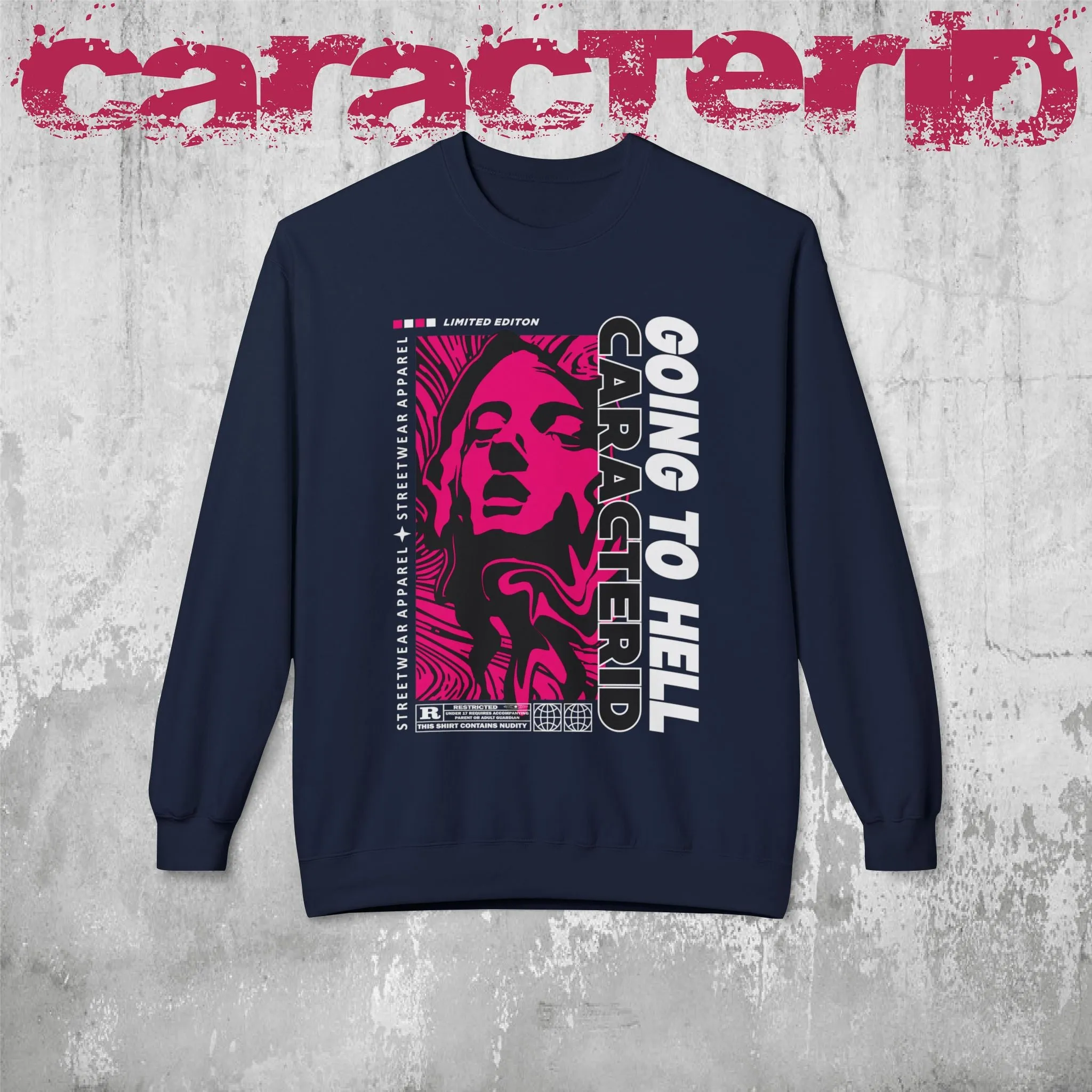 "CaracterID Unisex Softstyle Fleece Crewneck Sweatshirt – Midweight Streetwear"