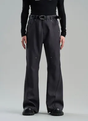 Rivet Element Diagonal Joint Line Loose-fitting Casual Pants