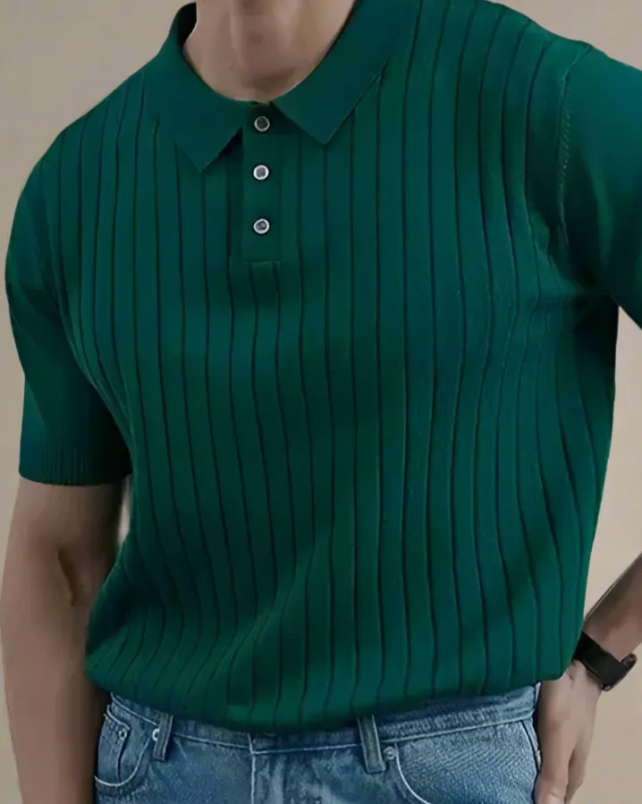 Short Sleeve Knit Polo T-Shirt for Men