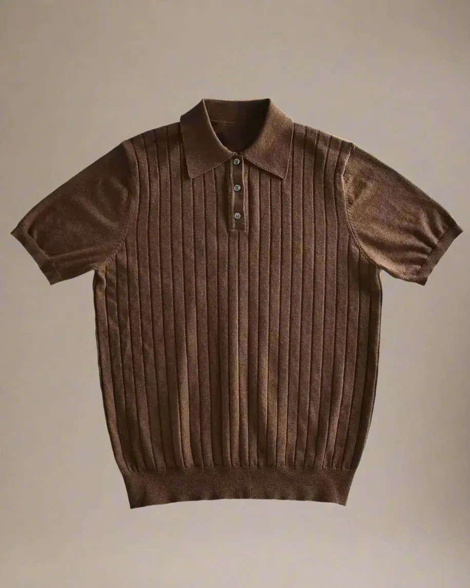 Short Sleeve Knit Polo T-Shirt for Men