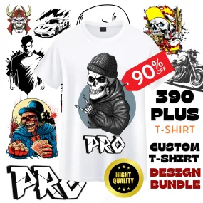 Ultimate T-Shirt Design Mega Bundle - 390  Trending Designs for All Occasions | High-Quality, Editable Templates"