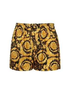 Versace   Barocco print silk loungewear shorts 
