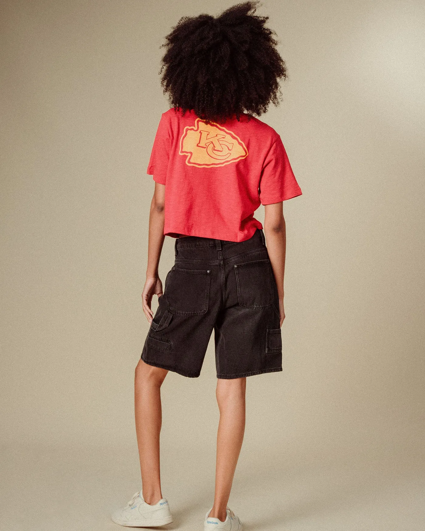 Women's Kansas City Chiefs Dual Threat Mock Neck Crop Tee